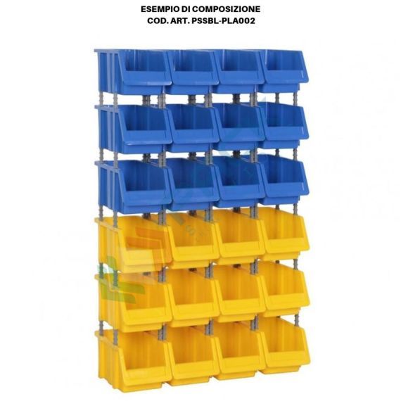 Cassa bocca di lupo in plastica (PP), sovrapponibile e componibile, capacità 7 Lt, Mis. 173 L x 402 P x 150 H mm, colore giallo, Tipologia: Bocca di Lupo Sovrapponibile e Componibile, Capacità: 7 Lt, Colore: Giallo, 17 image vendita, produzione, prezzi e offerte