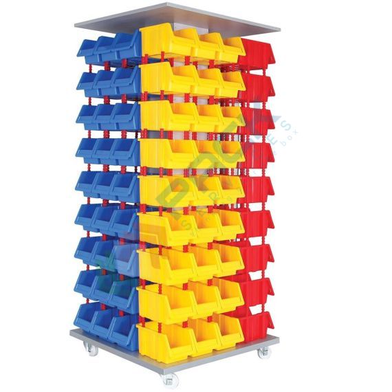 Carrello con tettoia composto da 108 cassette in plastica bocca di lupo (posizionate su 4 lati), realizzato in metallo/legno, Mis. 865 L x 865 P x 1935 H mm, base 4 ruote, Tipologia: Carrello, Tipo Contenitore: Cassette Bocca di Lupo, Versione: con Tettoia, Cassetti/e nr.: 108, Colore: Misto, Misura: 865 L x 865 P x 1935 H mm vendita, produzione, prezzi e offerte