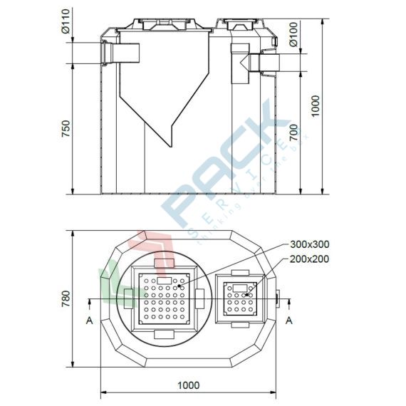 Separatore di oli statici, Mis. Ø 1000 x 1000 H mm, capacità 500 Lt, Utilizzo: Trattamento Secondario, Tipologia: Separatore di Oli Statico, Volume (Lt): 500, Versione: Standard, 9 image vendita, produzione, prezzi e offerte