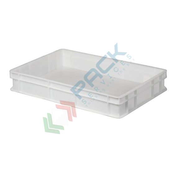 Cassetta in plastica (HDPE) sovrapponibile, capacità 18 Lt, Mis. 600 L x 400 P x 100 H mm, ideale per alimenti, fondo e pareti chiuse, colore bianco, Tipologia: Cassa Sovrapponibile Alimenti, Versione: Base e Pareti Chiuse, Mis. Base (cm): 40 x 60, Altezza (cm): 10, Capacità: 18 Lt, Contatto Diretto con Alimenti: SI, Colore: Bianco vendita, produzione, prezzi e offerte