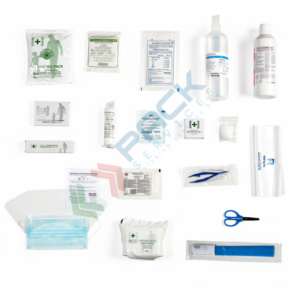 Kit reintegro pronto soccorso, contenuto base senza sfigmomanometro, conforme all'allegato 1 del D.lgs. 81/2008-D.M.388/2003, ideale per 3 o più lavoratori (per aziende del gruppo AB), Tipologia: Kit Reintegro, Normativa: D.M. 388 e D.L. 81, Nr. Lavoratori: 3 o più Lavoratori, Allegato: Allegato 1, Contenuto: Base Senza Misuratore, 10 image vendita, produzione, prezzi e offerte