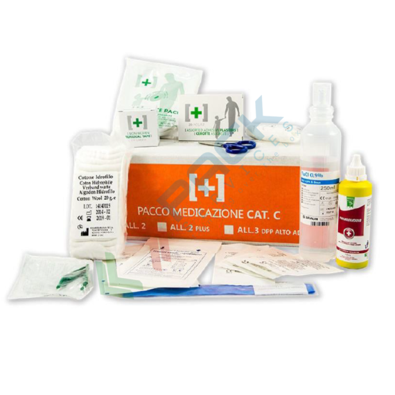 Kit reintegro pronto soccorso, contenuto base, conforme all'allegato 2 del D.lgs. 81/2008-D.M.388/2003, ideale fino a 2 lavoratori (per aziende del gruppo C), Tipologia: Kit Reintegro, Normativa: D.M. 388 e D.L. 81, Nr. Lavoratori: Fino a 2 Lavoratori, Allegato: Allegato 2, Contenuto: Base, 9 image vendita, produzione, prezzi e offerte