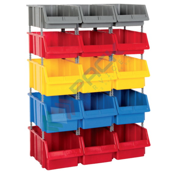 Composizione di 15 contenitori bocca di lupo, Mis. 765 L x 400 P x 1000 H mm, con appoggio a terra, Tipologia: Composizione, Tipo Contenitore: Cassette Bocca di Lupo, Versione: Standard, Cassetti/e nr.: 15, Colore: Misto, Misura: 765 L x 400 P x 1000 H mm vendita, produzione, prezzi e offerte