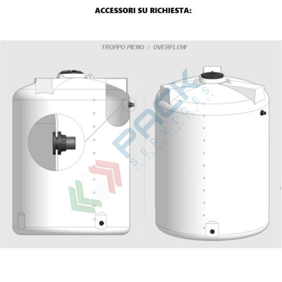 Serbatoio in plastica (PE) per chimici e alimenti, cilindrico verticale, capacità 220 Lt, Mis. Ø 620 x 900 H mm, colore neutro, Tipologia: Serbatoio Cilindrico Verticale Alto, Capacità: 220 Lt, 14 image vendita, produzione, prezzi e offerte