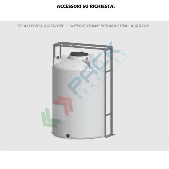 Serbatoio in plastica (PE) per chimici e alimenti, cilindrico verticale, capacità 220 Lt, Mis. Ø 620 x 900 H mm, colore neutro, Tipologia: Serbatoio Cilindrico Verticale Alto, Capacità: 220 Lt, 23 image vendita, produzione, prezzi e offerte