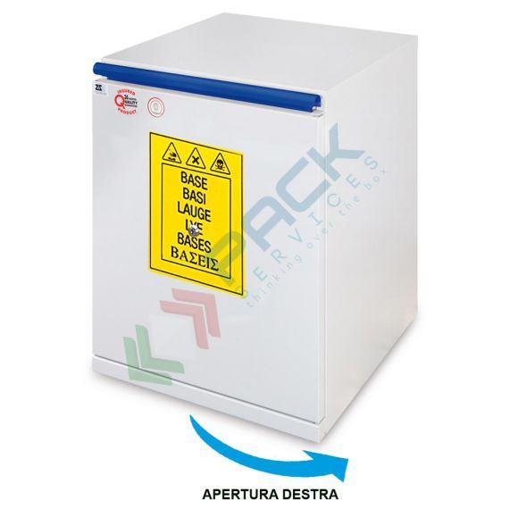 Armadio di sicurezza per lo stoccaggio combinato di prodotti chimici e basi, Mis. 395 L x 520 P x 620 H mm, apertura a destra, Tipologia: Armadio Sotto Cappa, Versione: Basi, Larghezza (cm): 39,5, Profondità (cm): 52, Altezza (cm): 62, Ante: 1 Piena - Ap. DX, Colore: Grigio, Versione Ripiani: NO Ripiani vendita, produzione, prezzi e offerte