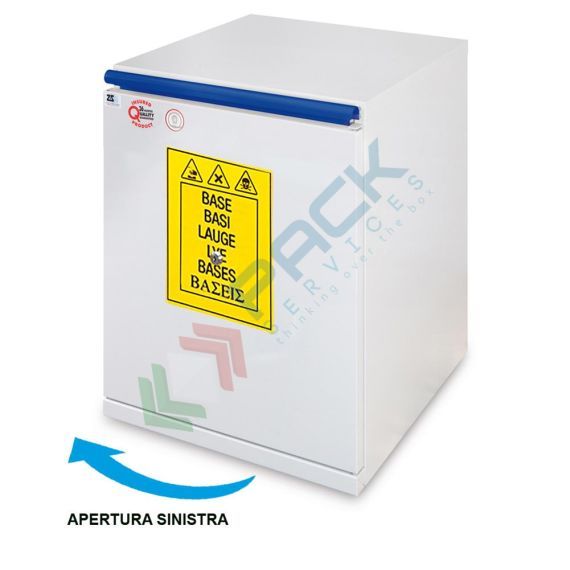 Armadio di sicurezza per lo stoccaggio combinato di prodotti chimici e basi, Mis. 395 L x 520 P x 720 H mm, apertura a sinistra, Tipologia: Armadio Sotto Cappa, Versione: Basi, Larghezza (cm): 39,5, Profondità (cm): 52, Altezza (cm): 72, Ante: 1 Piena - Ap. SX, Colore: Grigio, Versione Ripiani: NO Ripiani, 7 image vendita, produzione, prezzi e offerte