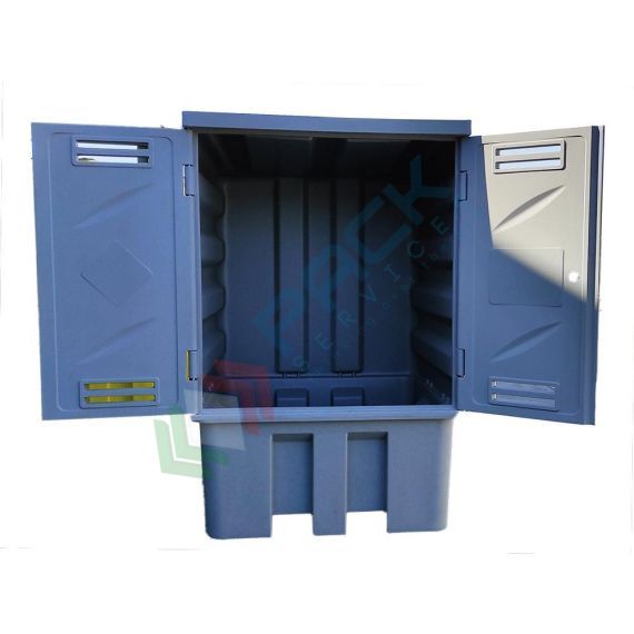 Deposito di stoccaggio per 1 cisterna IBC 1000 Lt, in plastica (PE), volume di raccolta 1350 Lt, Mis. 1540 L x 1600 P x 2300 H mm, colore grigio, Tipologia: Deposito per Cisterne, Ideale per: 1 Cisterna, Versione: Tetto Fisso, Materiale: Plastica, Volume di Raccolta (Lt): 1350, 10 image vendita, produzione, prezzi e offerte