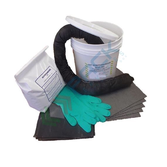 Kit di pronto intervento universale, portatile, capacità assorbimento 16 Lt, confezionato in secchio in plastica con manico, Tipologia: Kit Universali, Modello: Contenitore Portatile, Confezionamento: Secchio, Capacità di Assorbimento Conf. (Lt): 16 vendita, produzione, prezzi e offerte