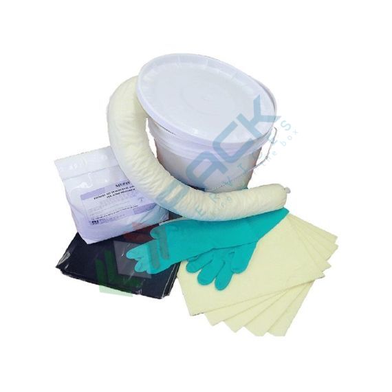 Kit di pronto intervento per prodotti chimici, portatile, capacità assorbimento 15 Lt, confezionato in secchio in plastica, Tipologia: Kit Chimici, Modello: Contenitore Portatile, Confezionamento: Secchio, Capacità di Assorbimento Conf. (Lt): 10 vendita, produzione, prezzi e offerte