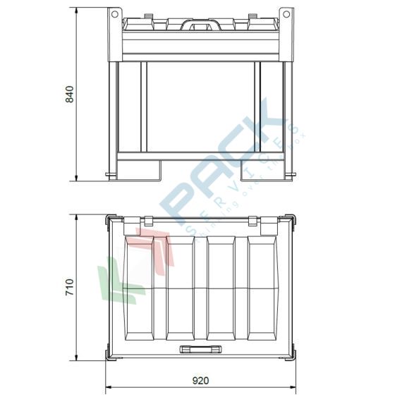 Contenitore per la raccolta di rifiuti pericolosi, capacità 250 Lt, telaio aperto, Tipologia: Contenitore Rifiuti Pericolosi, Capacità: 250 Lt, Versione: Telaio Aperto, 3 image vendita, produzione, prezzi e offerte