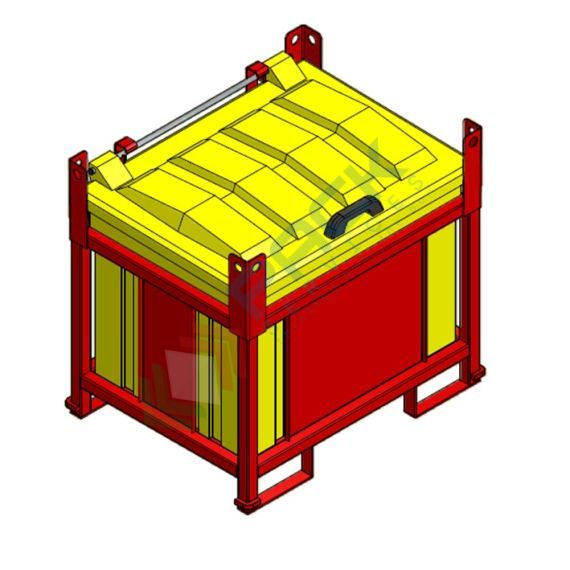 Contenitore per la raccolta di rifiuti pericolosi, capacità 250 Lt, telaio aperto, Tipologia: Contenitore Rifiuti Pericolosi, Capacità: 250 Lt, Versione: Telaio Aperto, 2 image vendita, produzione, prezzi e offerte