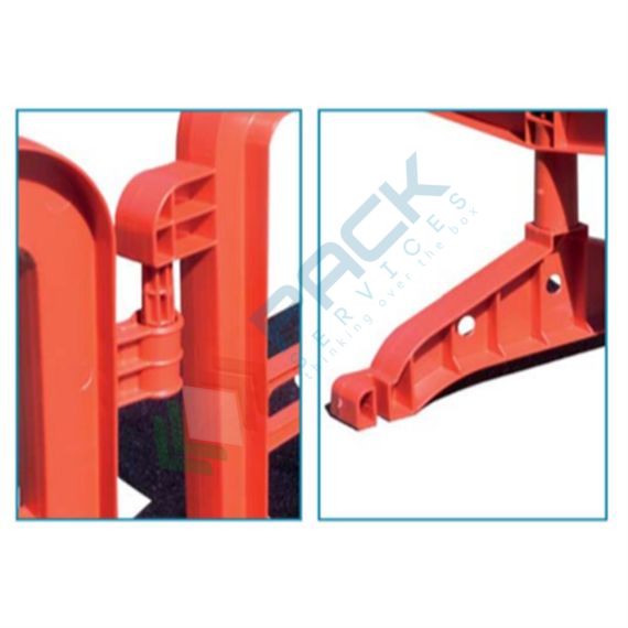 Transenna in plastica (PP) stradale, Mis. 200 x 102 cm, colore rosso, Tipologia: Transenna Stradale in PP, Colore: Rosso, 5 image vendita, produzione, prezzi e offerte