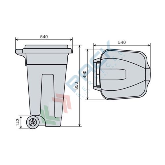 Bidone spazzatura per la raccolta differenziata rifiuti, capacità 100 Lt, con coperchio a cerniera, colore grigio-verde, Tipologia: Bidone, Capacità: 100 Lt, Chiusura: Coperchio a Cerniera, Versione: Standard, Colore: Grigio + Verde, 7 image vendita, produzione, prezzi e offerte