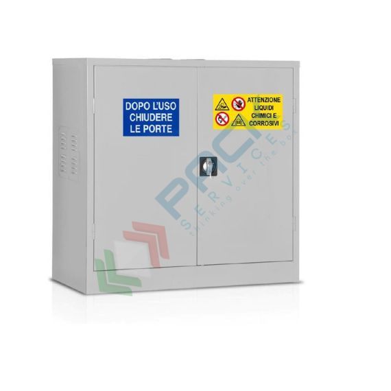 Armadio di sicurezza per lo stoccaggio di sostanze chimiche, acide e corrosive, Mis. 1000 L x 460 P x 1000 H mm, 2 ante cieche, 2 ripiani, Tipologia: Armadio per Chimici, Versione: Standard, Larghezza (cm): 100, Profondità (cm): 46, Altezza (cm): 100, Ante: 2 Piene, Colore: Grigio, Versione Ripiani: Verniciati vendita, produzione, prezzi e offerte