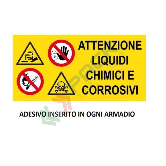 Armadio di sicurezza per lo stoccaggio di sostanze chimiche, acide e corrosive, Mis. 580 L x 460 P x 1000 H mm, 1 ante cieca, 2 ripiani, Tipologia: Armadio per Chimici, Versione: Standard, Larghezza (cm): 58, Profondità (cm): 46, Altezza (cm): 100, Ante: 1 Piena, Colore: Grigio, Versione Ripiani: Verniciati, 7 image vendita, produzione, prezzi e offerte
