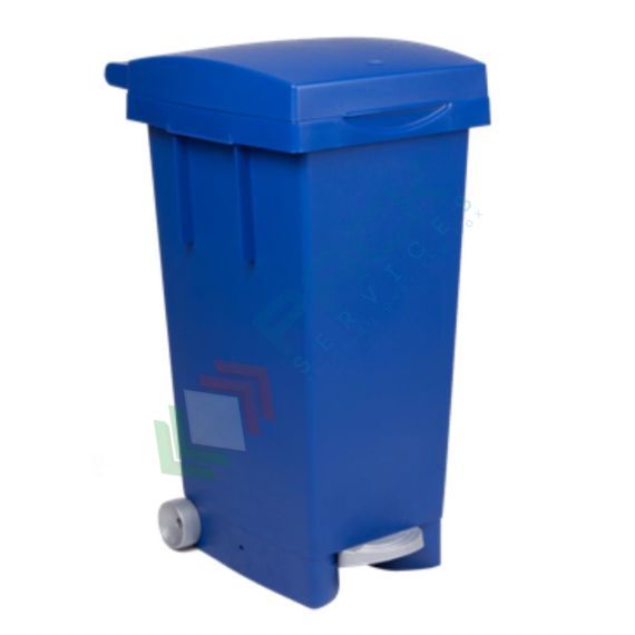 Bidone spazzatura per la raccolta differenziata rifiuti, capacità 80 Lt, con ruote, pedale e anello fermasacco, chiusura con coperchio a cerniera, colore blu, Tipologia: Bidone, Capacità: 80 Lt, Chiusura: Coperchio a Cerniera, Versione: Con Pedale, Colore: Blu vendita, produzione, prezzi e offerte