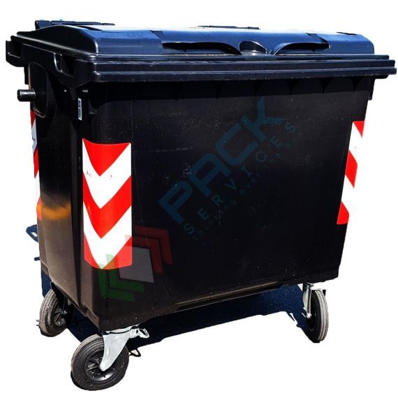Cassonetto per la raccolta differenziata rifiuti, capacità 1100 Lt, certificato UNI EN 840, attacco maschio DIN 30700, coperchio piano, colore nero, Tipologia: Cassonetto UNI EN 840, Capacità: 1100 Lt, Chiusura: Coperchio Piano, Versione: Standard, Colore: Nero vendita, produzione, prezzi e offerte