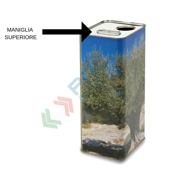 Lattina per olio in banda stagnata, capacità 5 Lt, bocca Ø 32 mm, colore anonimo con albero (tappo dosatore non incluso), Tipologia: Lattina Olio d'Oliva, Capacità: 5 Lt, Colore: Anonimo con Albero, Larghezza (cm): 11,7, Profondità (cm): 14,7, Altezza (cm): 31,3, 2 image vendita, produzione, prezzi e offerte