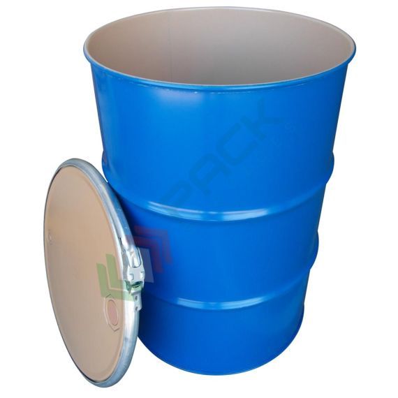 Fusto in ferro cilindrico ad apertura totale, capacità 220 Lt, Mis. Ø 595 x 885 H mm, omologato ADR/ONU per liquidi, corpo blu interno laccato, coperchio con cravatta (incluso), Tipologia: Fusto Apertura Totale Cilindrico, Capacità: 220 Lt, Ideale per: Solidi, Polveri e Liquidi, Ø Diametro (mm): 595, Altezza (mm): 885, Colore Esterno / Interno: Blu - Laccato vendita, produzione, prezzi e offerte