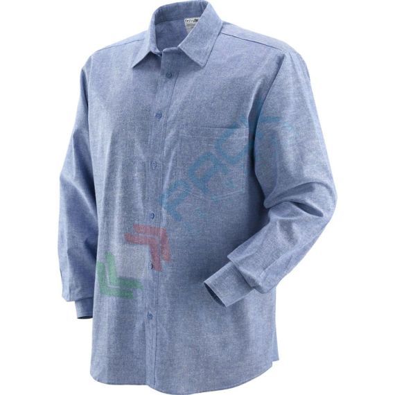 Camicia da lavoro, maniche lunghe, 100% cotone tessuto Chambray, 130 gr, colore blu, Colore: Azzurro, Taglia: L vendita, produzione, prezzi e offerte
