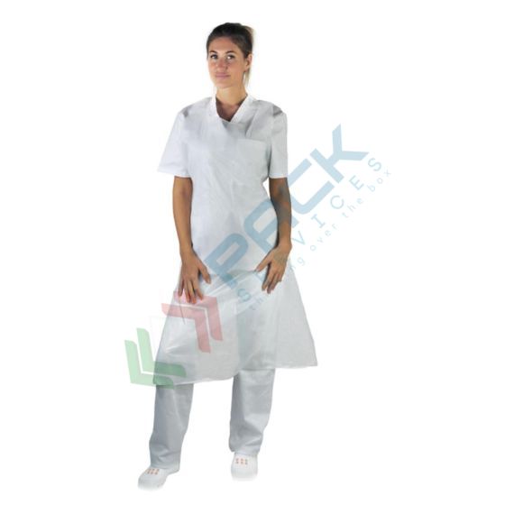 Grembiuli monouso in polietilene (HDPE), 18 micron, Mis 80 x 125 cm, conf 100 pz vendita, produzione, prezzi e offerte