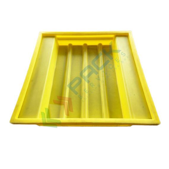 Vasca di contenimento liquidi in plastica (PE), per scaffalature, ideale per 3 fusti pallettizzati, volume di raccolta 210 Lt, Mis. 1320 L x 1320 P x 220 H mm, colore giallo, Tipologia: Vasca per Fusti, Ideale per: 3 Fusti, Versione: per Scaffalatura, Materiale: Plastica, Volume di Raccolta (Lt): 210 vendita, produzione, prezzi e offerte