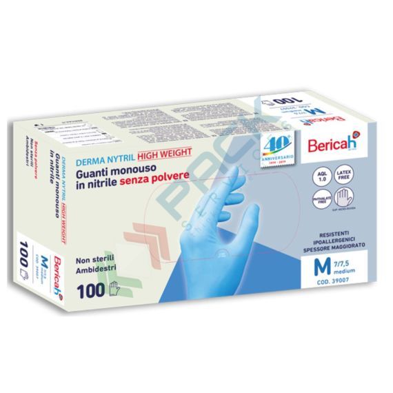 Guanti monouso in nitrile senza polvere, con superficie micro ruvida, lunghezza 24 cm, peso 6,8 gr, AQL 1,0, spessore al palmo 0,13 mm, certificati 374-5 + 374-1, colore azzurro, tg. XL, conf. 100 pz, Materiale: Nitrile, Versione: Senza Polvere, Colore: Azzurro, AQL: 1, Spessore al Palmo : 0,13 mm, Taglia: XL, 4 image vendita, produzione, prezzi e offerte