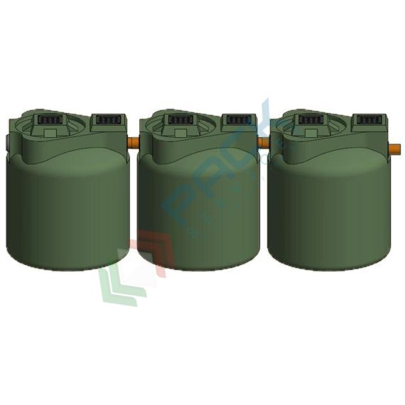 Fossa settica tricamerale, A.E. 8, Mis. Ø 2850 x 1350 H mm, capacità 900 Lt, Utilizzo: Trattamento Primario, Tipologia: Fossa Settica, Volume (Lt): 900, Versione: Tricamerale vendita, produzione, prezzi e offerte