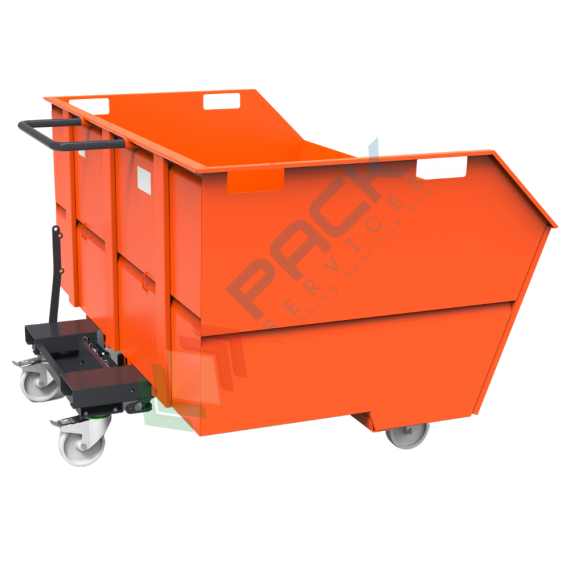 Benna ribaltabile porta rottami con ruote, in acciaio, capacità 2000 Lt, portata 2000 kg, Mis. 2000 L x 1495 P x 1137 H mm, colore arancione RAL 2004, Tipologia: Benna Scarico con Muletto, Pareti: Chiuse, Base: 4 Ruote, Capacità: 2000 Lt, Portata (Kg): 2000 vendita, produzione, prezzi e offerte