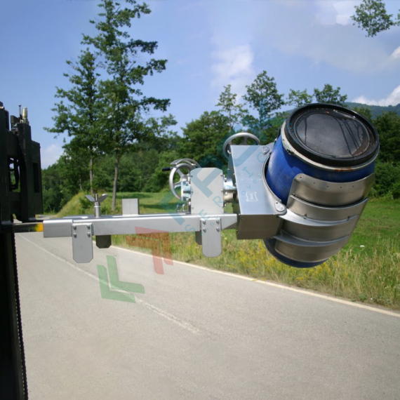 Girafusti manuale laterale a diametro variabile, in acciaio verniciato, inforcabile, Mis. 1750 L x 750 P x 450 H mm, ideale per fusti in metallo e plastica, 5 image vendita, produzione, prezzi e offerte