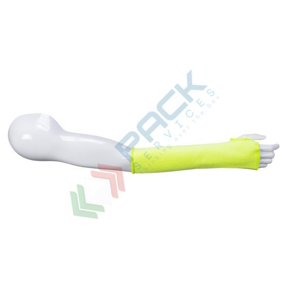 Manichetta da lavoro resistente al taglio (livello D) e al calore, ideale per la manipolazione sicura di alimenti, in HPPE + poliestere, calibro 13 per una perfetta vestibilità, omologata EN 388 + EN 407, colore giallo, lunghezza 35 cm, Colore: Giallo, Taglia: Unica vendita, produzione, prezzi e offerte