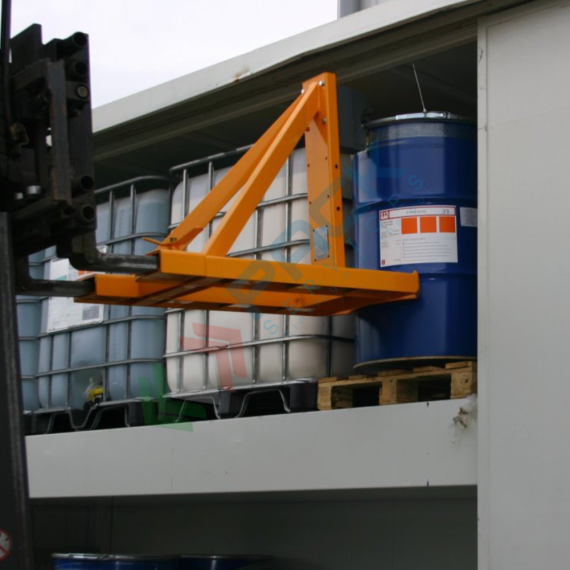 Pinza monofusto inforcabile, in acciaio verniciato, Mis. 1100 L x 600 P x 850 H mm, ideale per fusti in metallo e plastica, 4 image vendita, produzione, prezzi e offerte