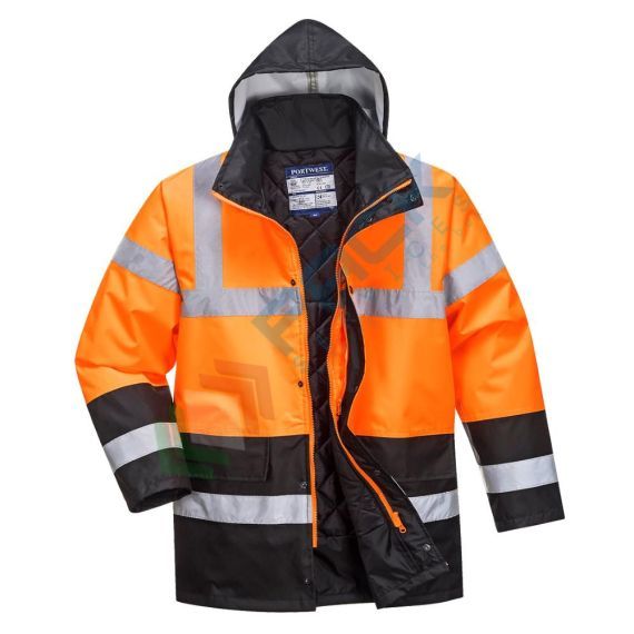 Giacca alta visibilità invernale e antipioggia 100% poliestere, modello Traffic Bicolore Hi-Vis, impermeabile con cuciture nastrate per prevenire la penetrazione dell'acqua, omologata EN ISO 20471 + EN 343 + EN 342, colore arancione/nero, taglia S, Tipologia: Giacca Alta Visibilità, Colore: Arancione + Nero, Taglia: S, Vestibilità: Regular vendita, produzione, prezzi e offerte