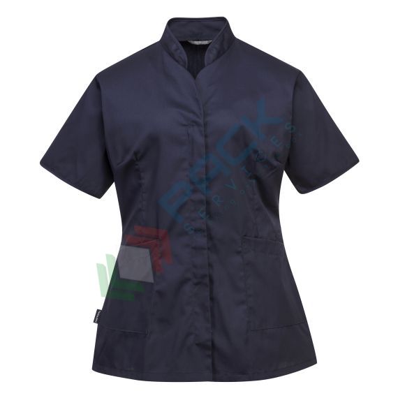Camice da lavoro, modello sanitario, da donna, 3 tasche, 65% Poliestere + 35% Cotone, 190 gr, chiusura con zip, colore blu navy, Colore: Blu Scuro, Taglia: L vendita, produzione, prezzi e offerte