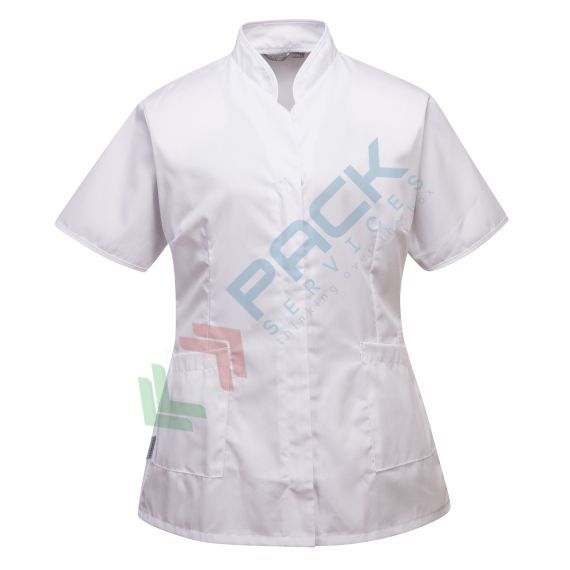 Camice da lavoro, modello sanitario, da donna, 3 tasche, 65% Poliestere + 35% Cotone, 190 gr, chiusura con zip, colore bianco, Colore: Bianco, Taglia: XXXL vendita, produzione, prezzi e offerte