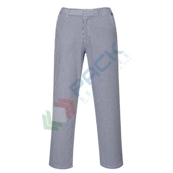 Pantalone da lavoro da chef, tessuto Kingsmill 100% Cotone, 190 gr, modello Barnet, fresco e comodo ideale per alte temperature, colore blu a scacchi, Colore: Blu Scuro, Taglia: S, Vestibilità: Regular vendita, produzione, prezzi e offerte