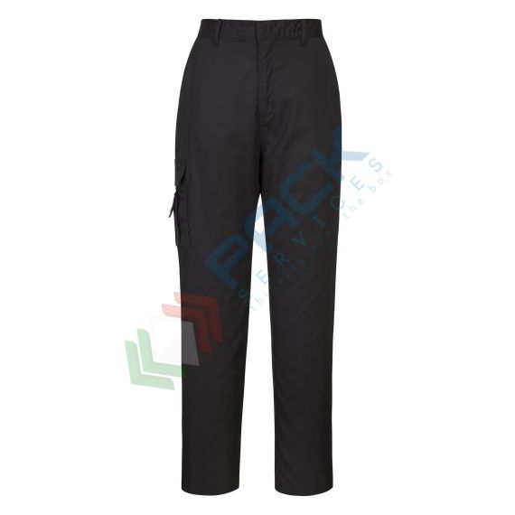 Pantalone da lavoro da donna, tessuto Kingsmill 65% Poliestere + 35% Cotone, 210 gr, modello Combat, comodo ed elegante, vestibilità regular, colore nero, Colore: Nero, Taglia: XS, Vestibilità: Regular vendita, produzione, prezzi e offerte