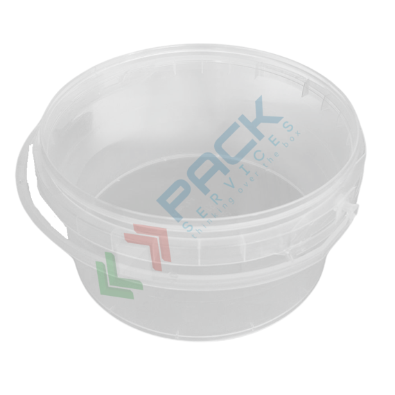 Secchio plastica (PP) conico, capacità 2,4 Lt, Mis. Ø 185 x 102 H mm, manico in plastica, chiusura a pressione (coperchio escluso), colore neutro, Tipologia: Secchio Conico, Capacità: 2,4 Lt, Omologazione ADR: NO, Manico: Plastica, Colore: Neutro, Made In: Italia, 6 image vendita, produzione, prezzi e offerte