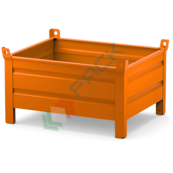Contenitore in lamiera con piedini, Mis. 1000 L x 800 P x 595 H mm, portata 800 Kg, colore arancio RAL 2004, Tipologia: Contenitore In Lamiera, Base: 4 Piedi, Larghezza (cm): 100, Profondità (cm): 80, Altezza (cm): 59,5, Sportello: NO, Portata (Kg): 800 vendita, produzione, prezzi e offerte