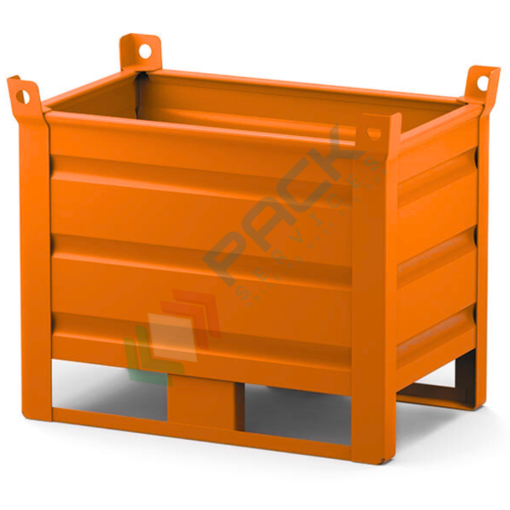 Contenitore in lamiera con slitte lato lungo, Mis. 800 L x 500 P x 695 H mm, portata 800 Kg, colore arancio RAL 2004, Tipologia: Contenitore In Lamiera, Base: Slitte Lato Lungo, Larghezza (cm): 80, Profondità (cm): 50, Altezza (cm): 69,5, Sportello: NO, Portata (Kg): 800 vendita, produzione, prezzi e offerte