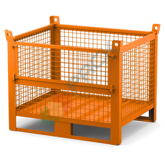 Contenitore in rete di lamiera con slitte lato lungo e anta, Mis. 1200 L x 800 P x 995 H mm, portata 1000 Kg, colore arancio RAL 2004, Tipologia: Contenitore In Rete, Base: Slitte Lato Lungo, Larghezza (cm): 120, Profondità (cm): 80, Altezza (cm): 99,5, Sportello: 1 in Rete, Portata (Kg): 1000 vendita, produzione, prezzi e offerte