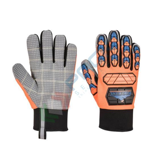 Guanti da lavoro anti impatto resistenti al freddo e ai liquidi, impermeabili, realizzati con tecnologia pod TPR con puntini in PVC sul palmo per un maggiore grip, omologati EN 388 + EN 511, colore arancione/blu, taglia L, Colore: Arancione + Blu, Taglia: L vendita, produzione, prezzi e offerte