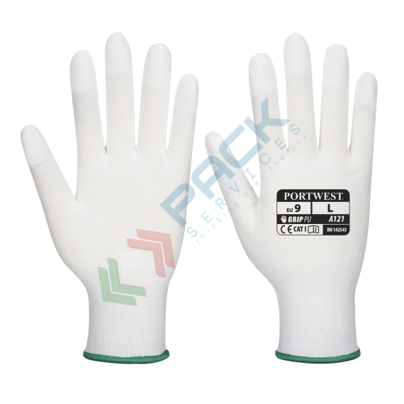 Guanti da lavoro con grip, in poliestere con rivestimento polpastrelli in liscio PU per una maggiore resistenza all'abrasione, calibro 13, omologati EN 388, colore bianco, taglia XXS, Colore: Bianco, Taglia: XXS vendita, produzione, prezzi e offerte