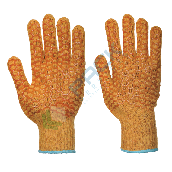 Guanti da lavoro con grip, in poliestere + cotone, rivestimento reversibile dell'impugnatura in PVC e reticolo strutturato per un maggiore grip, modello Criss Cross, calibro 7, omologati EN 388, colore arancione, taglia M, Colore: Arancione, Taglia: M vendita, produzione, prezzi e offerte