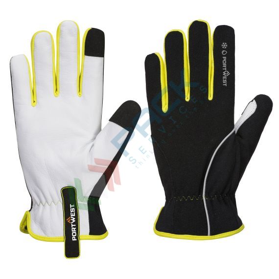 Guanti da lavoro multiuso con grip, resistenti al taglio (livello A), al freddo e ad alte prestazioni, con rivestimento tessile isolante termico, resistenti e confortevoli, omologati EN 388 + EN 511, colore nero/giallo, taglia M, Colore: Giallo + Nero, Taglia: M vendita, produzione, prezzi e offerte