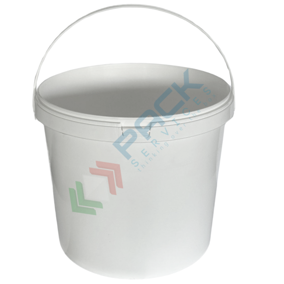 Secchio plastica (PP) conico, capacità 18 Lt, Mis. Ø 313 x 284 H mm, manico in plastica, sigillo di garanzia e chiusura a pressione (coperchio ESCLUSO), Tipologia: Secchio Conico, Capacità: 18 Lt, Omologazione ADR: NO, Manico: Plastica, Colore: Bianco, Made In: Europa, 6 image vendita, produzione, prezzi e offerte
