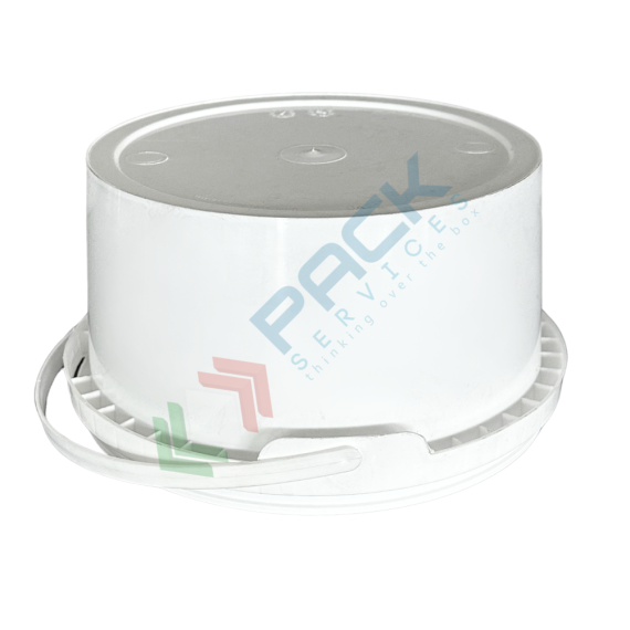 Secchio plastica (PP) conico, capacità 2 Lt, Mis. Ø 190 x 104 H mm, manico in plastica, sigillo di garanzia e chiusura a pressione (coperchio ESCLUSO), Tipologia: Secchio Conico, Capacità: 2 Lt, Omologazione ADR: NO, Manico: Plastica, Colore: Bianco, Made In: Europa, 5 image vendita, produzione, prezzi e offerte