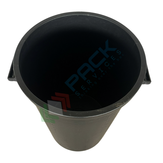 Bidone industriale in plastica (LDPE) 120 Lt, sovrapponibile e inseribile, Mis. Ø 530 x 790 H mm, colore nero (coperchio escluso), Tipologia: Bidone Industriale, Capacità: 120 Lt, Chiusura: Coperchio a Pressione, Contatto Diretto con Alimenti: NO, Colore: Nero, 7 image vendita, produzione, prezzi e offerte