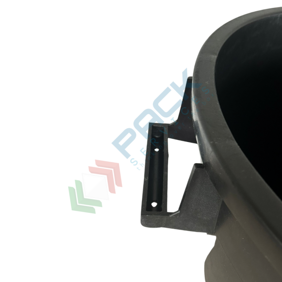 Bidone industriale in plastica (LDPE) 120 Lt, sovrapponibile e inseribile, Mis. Ø 530 x 790 H mm, colore nero (coperchio escluso), Tipologia: Bidone Industriale, Capacità: 120 Lt, Chiusura: Coperchio a Pressione, Contatto Diretto con Alimenti: NO, Colore: Nero, 6 image vendita, produzione, prezzi e offerte